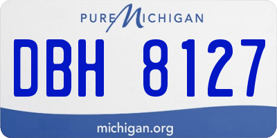 MI license plate DBH8127