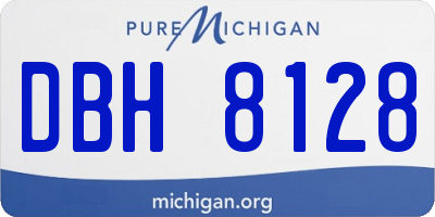 MI license plate DBH8128