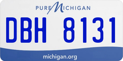 MI license plate DBH8131