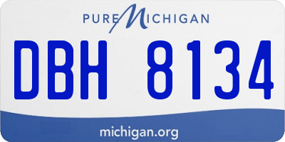 MI license plate DBH8134