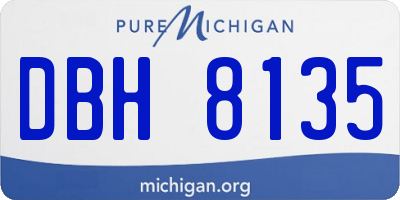MI license plate DBH8135