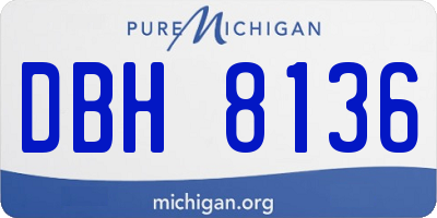 MI license plate DBH8136