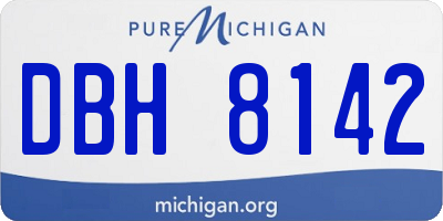 MI license plate DBH8142