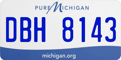 MI license plate DBH8143