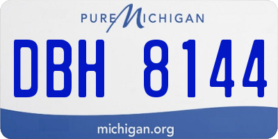 MI license plate DBH8144