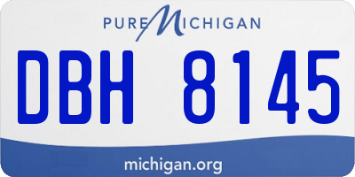 MI license plate DBH8145