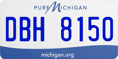 MI license plate DBH8150