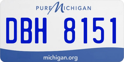 MI license plate DBH8151