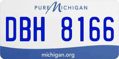 MI license plate DBH8166