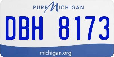 MI license plate DBH8173