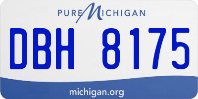 MI license plate DBH8175