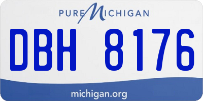MI license plate DBH8176