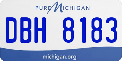 MI license plate DBH8183