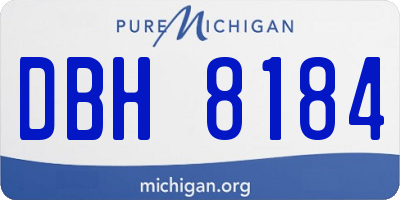 MI license plate DBH8184