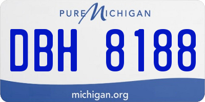 MI license plate DBH8188