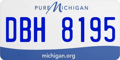 MI license plate DBH8195