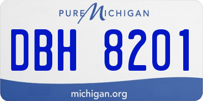 MI license plate DBH8201