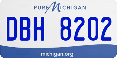 MI license plate DBH8202