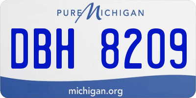MI license plate DBH8209