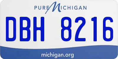 MI license plate DBH8216
