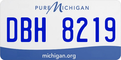 MI license plate DBH8219