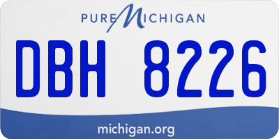 MI license plate DBH8226