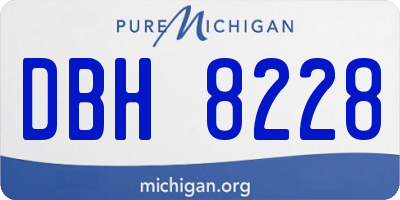 MI license plate DBH8228
