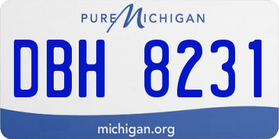 MI license plate DBH8231