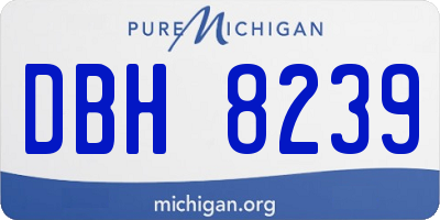 MI license plate DBH8239