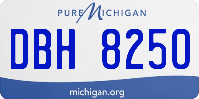 MI license plate DBH8250