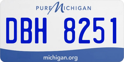 MI license plate DBH8251