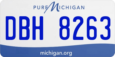 MI license plate DBH8263