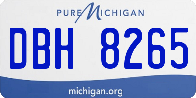 MI license plate DBH8265