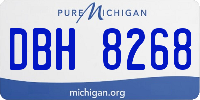 MI license plate DBH8268