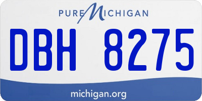 MI license plate DBH8275