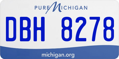 MI license plate DBH8278