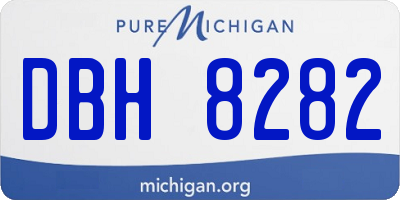 MI license plate DBH8282