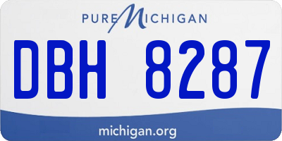 MI license plate DBH8287