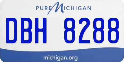 MI license plate DBH8288