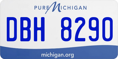 MI license plate DBH8290