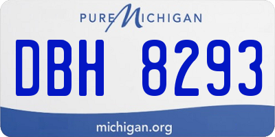 MI license plate DBH8293