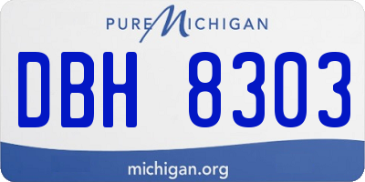 MI license plate DBH8303