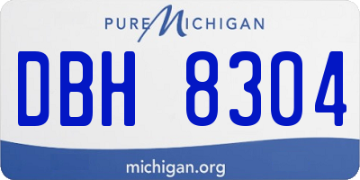MI license plate DBH8304