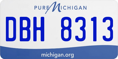 MI license plate DBH8313