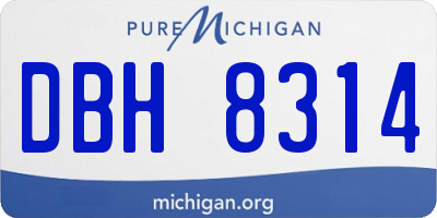 MI license plate DBH8314