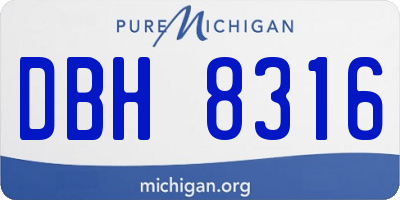 MI license plate DBH8316