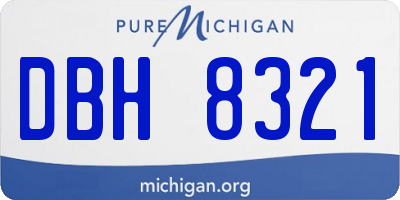 MI license plate DBH8321
