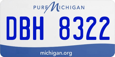 MI license plate DBH8322