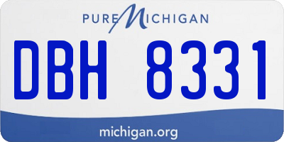 MI license plate DBH8331