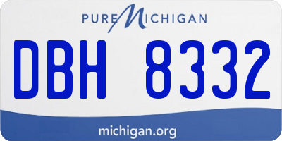 MI license plate DBH8332